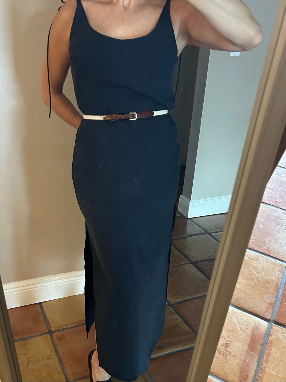 Zara Black Sleeveless Maxi Dress with Side Slit